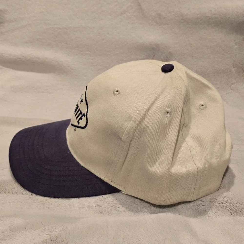 Vintage Overnite Cap Hat Beige & Blue Baseball Style Adjustable‎ Adult Trucker